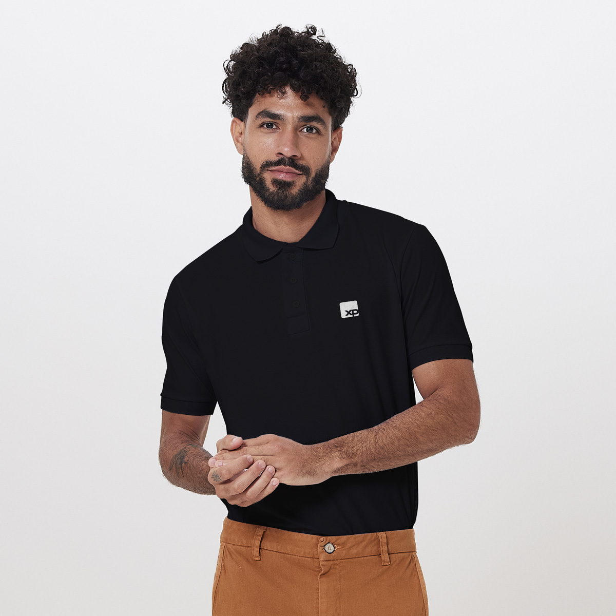 polo preta masculina basic xp store