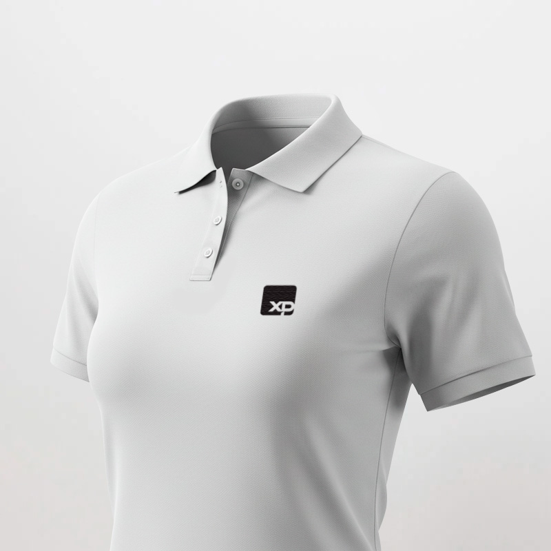 polo branca feminina bordada - XP Store Oficial