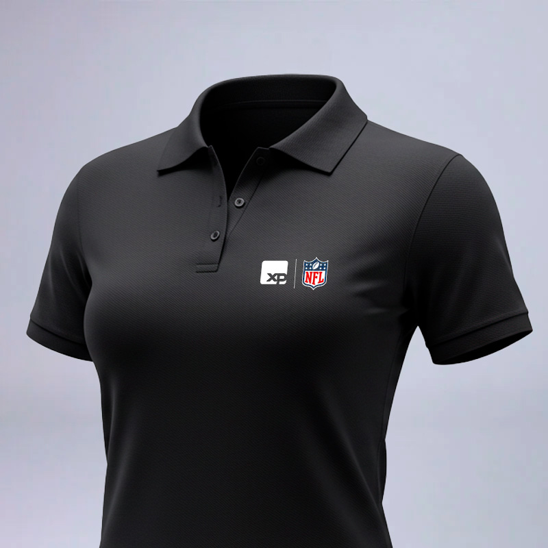 polo pima preta feminina collab XP & NFL - XP Store Oficial