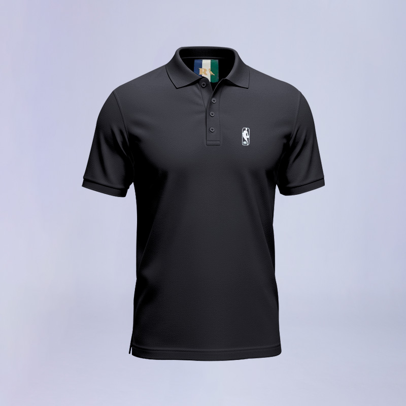 polo preta masculina collab XP e NBA